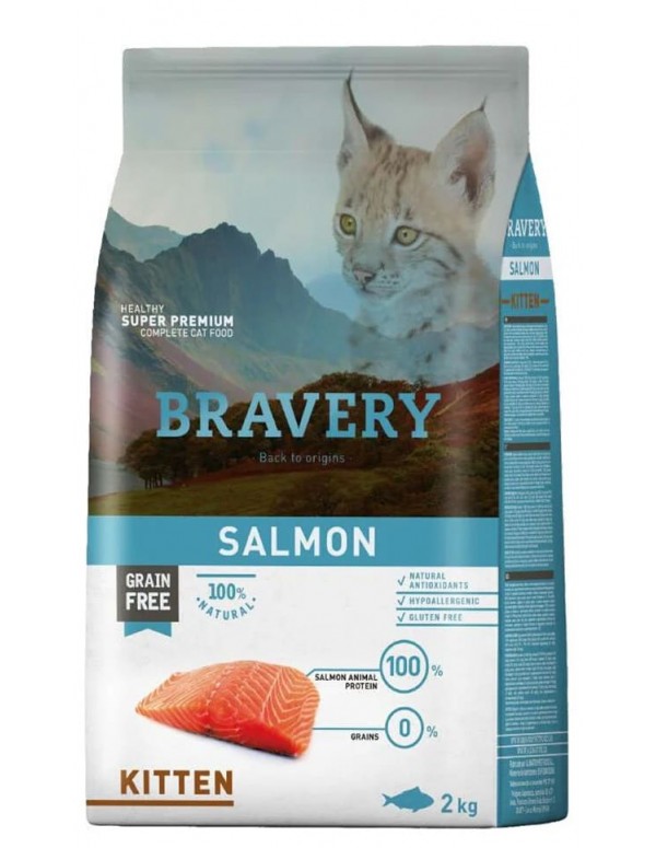 Bravery Kitten Salmon (Grain free) 2 Kg