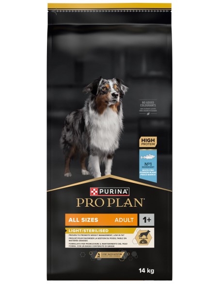 Pro Plan Cão Optiweight Adulto Light/Sterilised Peixe Branco 14 Kg