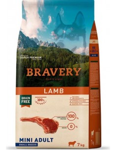 Bravery Cão Adulto Small e Mini Lamb (Grain Free) 7 Kg
