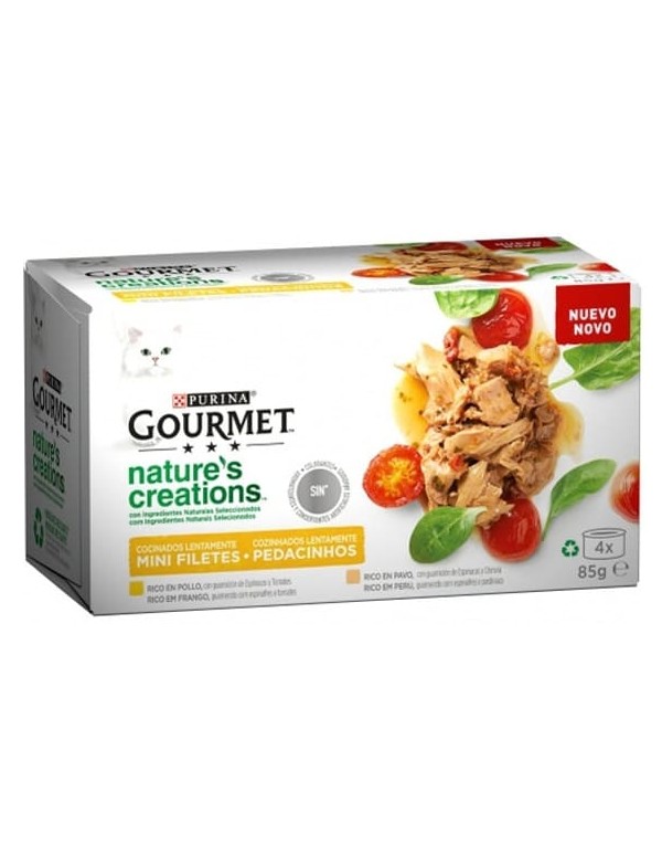 GOURMET Nature Creation Frango e Peru 4 X 85 Gr