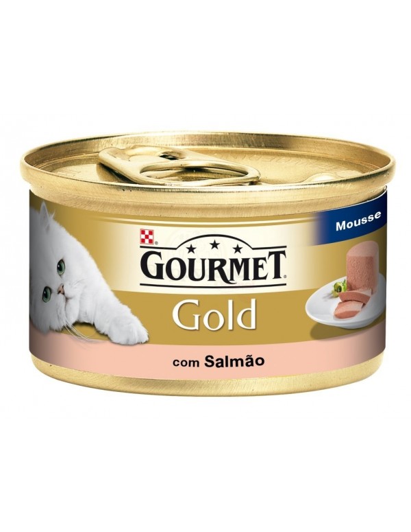 GOURMET Gold Mousse Salmão Alimento Humido Gato 85g