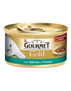 GOURMET® Gold Pedacinhos em Molho com Salmão e Frango 85g