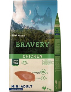 Bravery Adult Mini-Small Chicken (Grain Free) Alimento Seco Cão